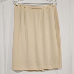 Anne Klein II Vintage Tan Beige Wool Pencil Skirt Office Career Mid Length